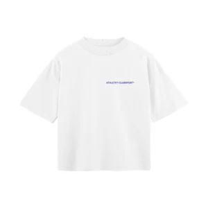 Polera gimnasio blanca boxy fit Athletify