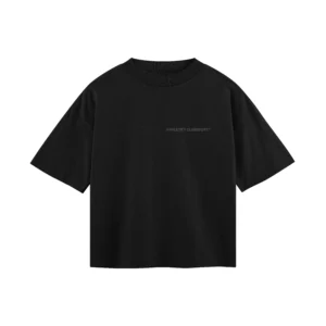 Polera gimnasio negro titanio boxy fit Athletify